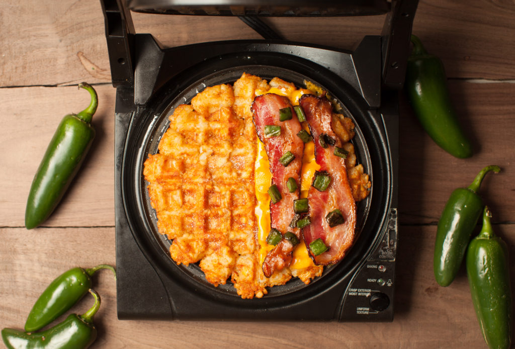 Bacon-Jalapeño Tater Tot Waffle Grilled Cheese - Perry Santanachote